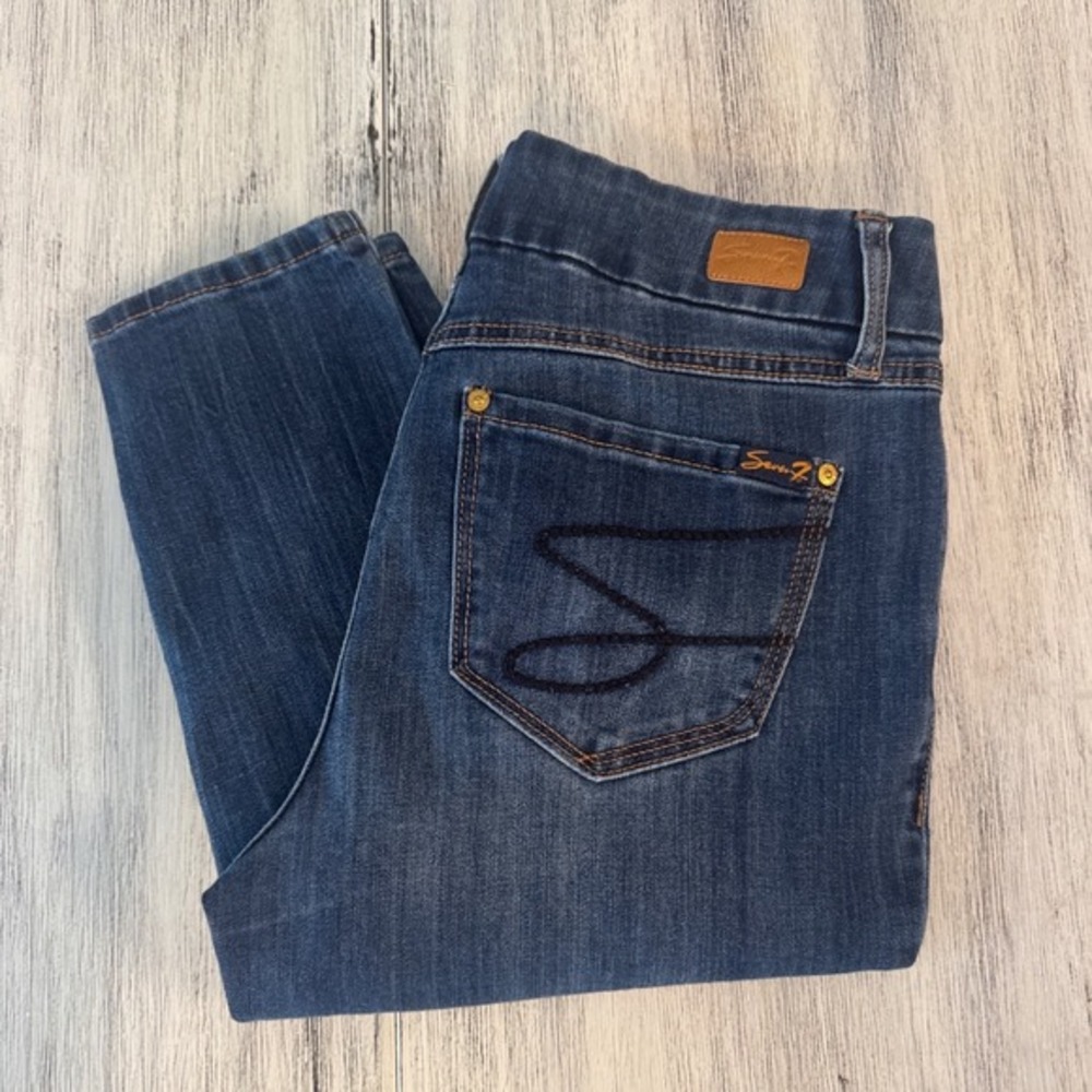 Seven7 Tummyless‎ High Rise Skinny Jeans Womens 6 Dark Wash Denim